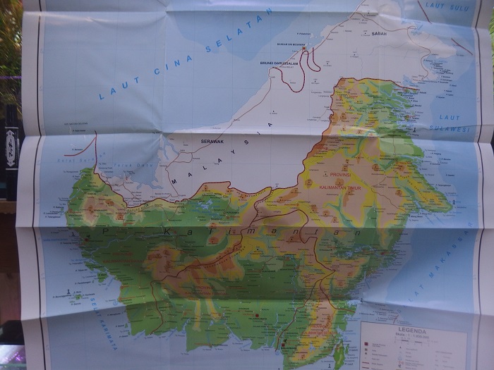 カリマンタンの地図　(インドネシア領)
